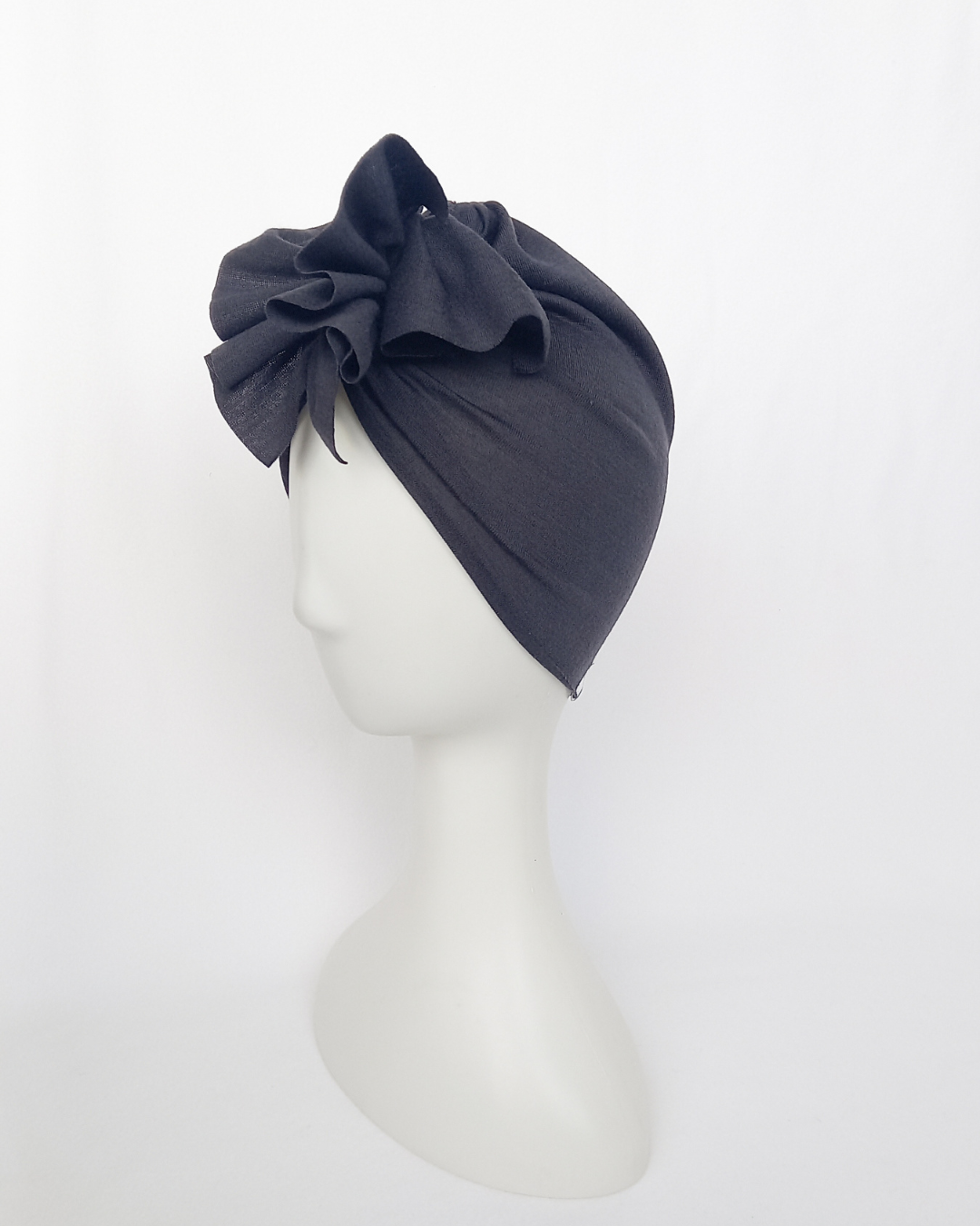Charcoal merino turban