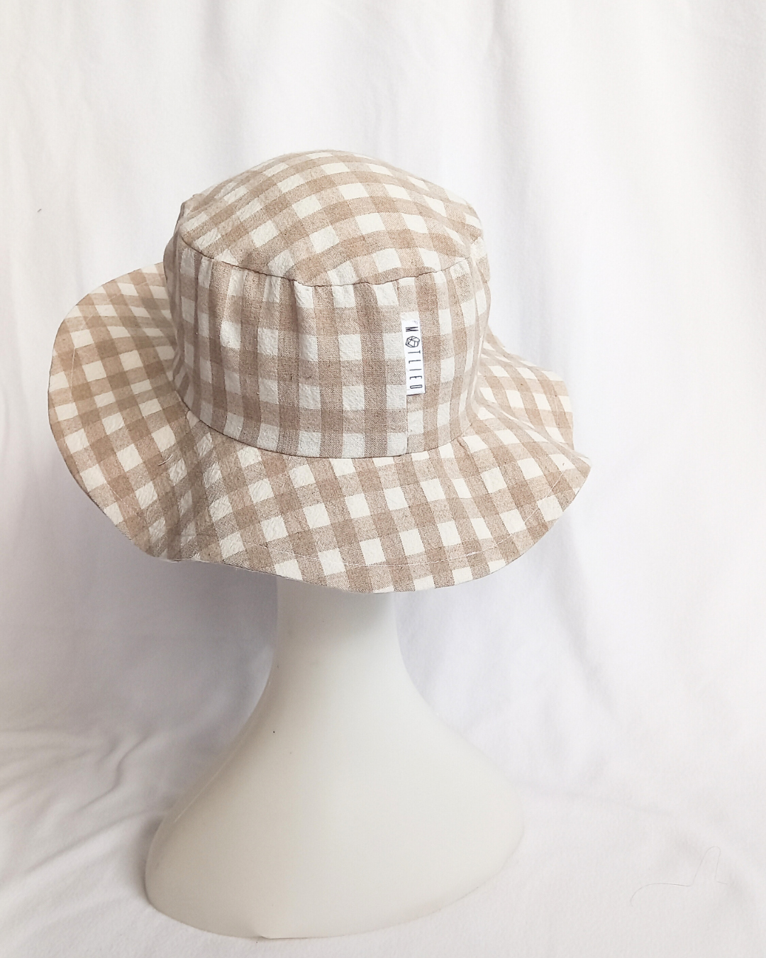 Sand gingham sunhat