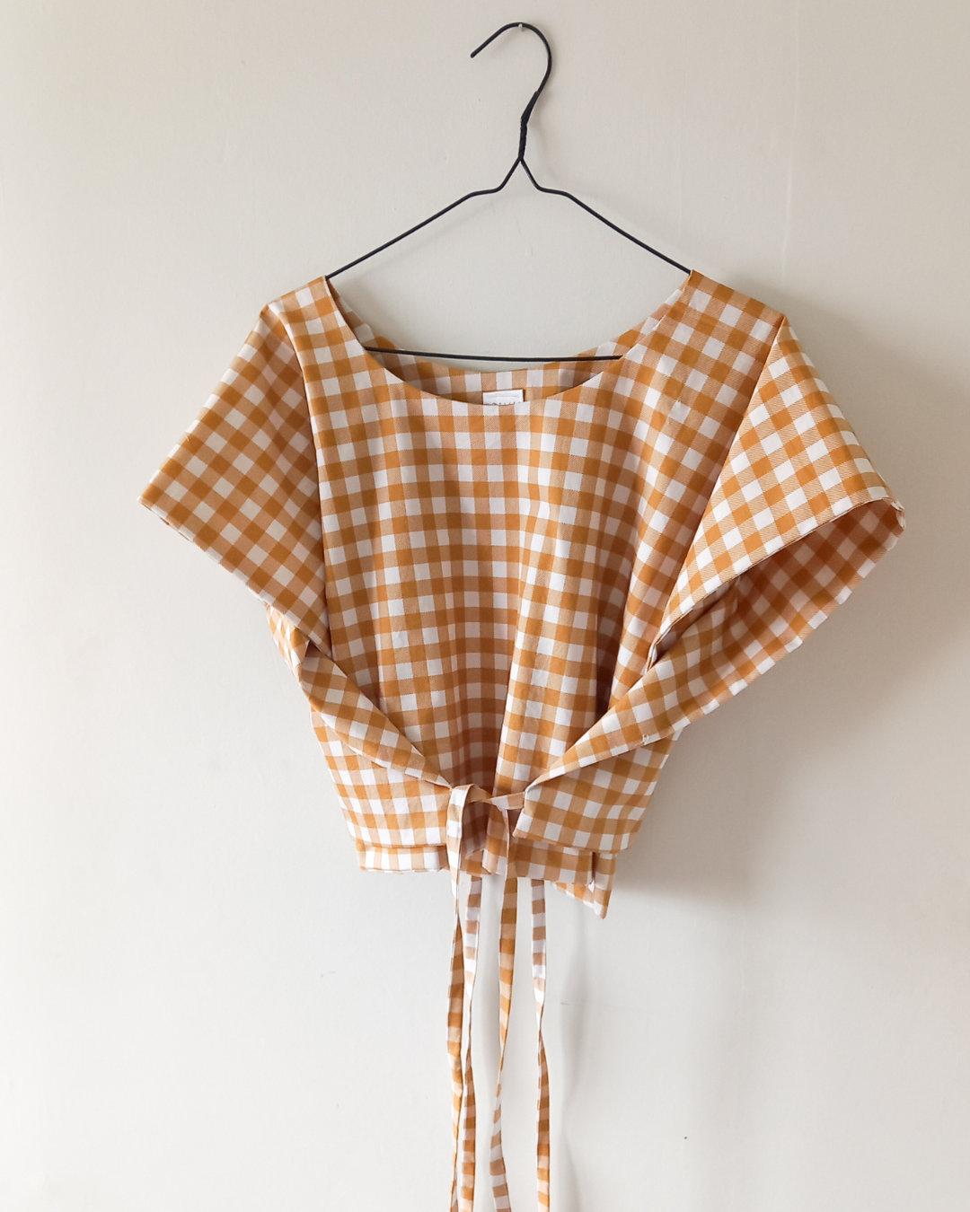 Charlie top in Mustard gingham