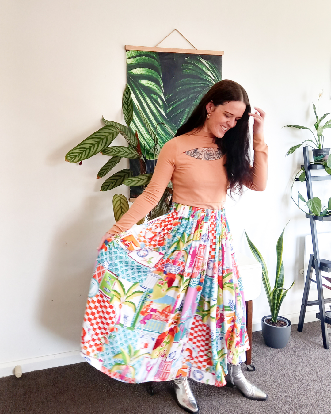 Pillar skirt in Tropical