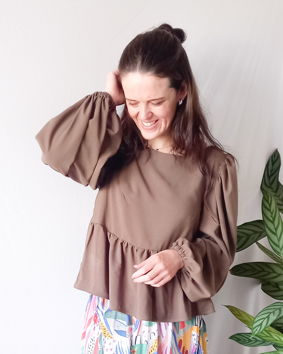 Taylor gathered sleeve top