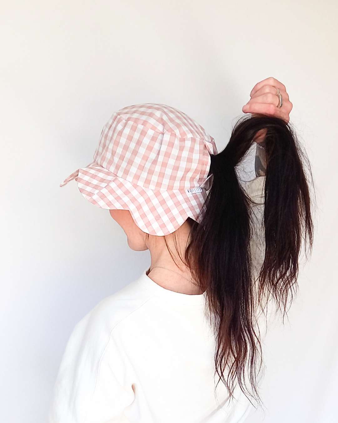 Rose gingham women's sunhat