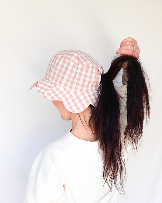 Rose gingham women's sunhat