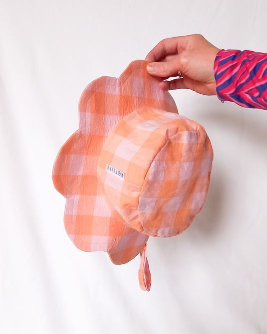 Melon gingham sunhat