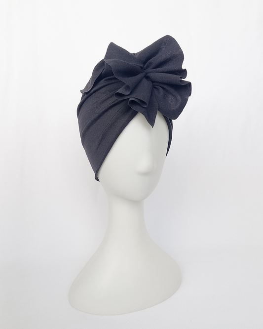 Charcoal merino turban