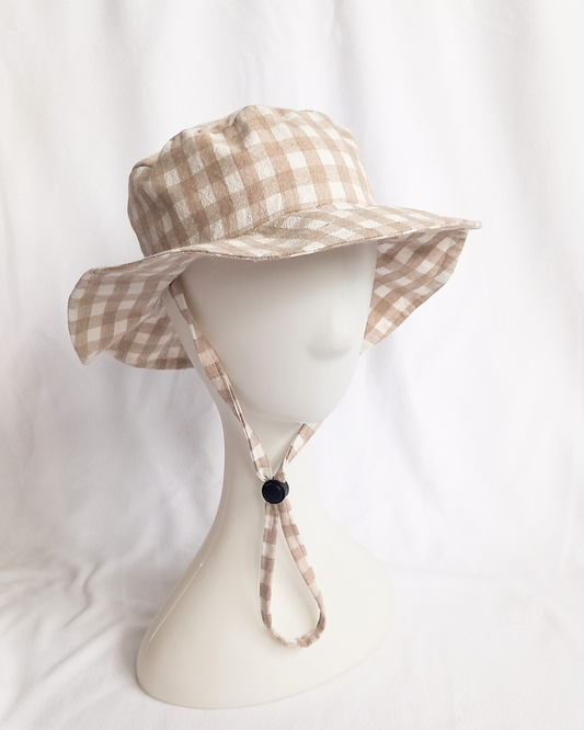 Sand gingham sunhat
