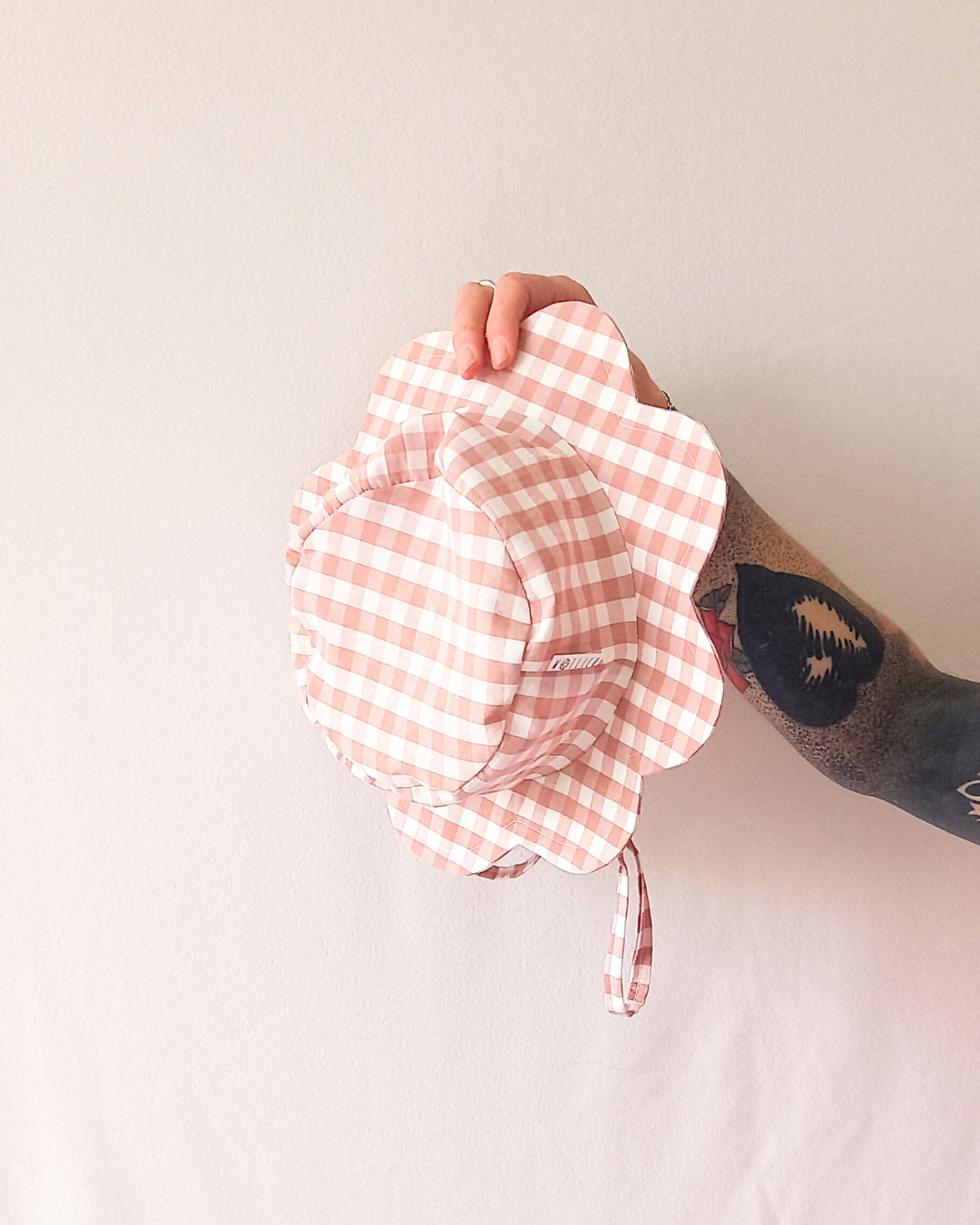 Rose gingham sunhat
