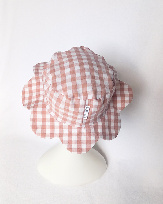 Rose gingham sunhat