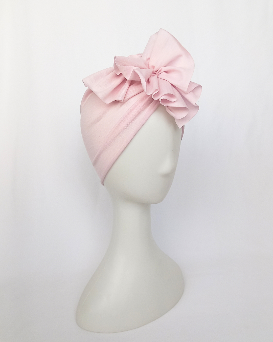 Baby pink merino turban