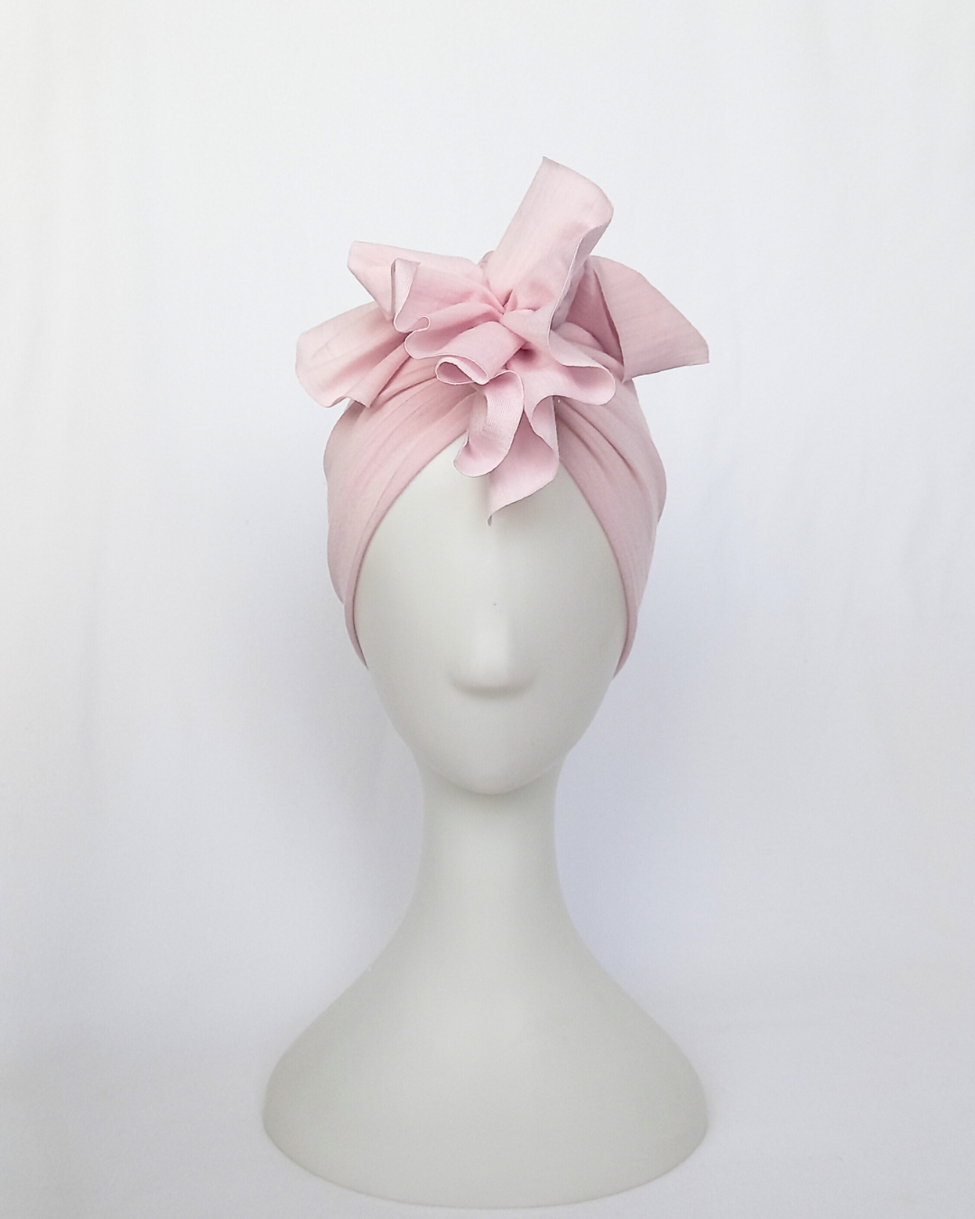 Baby pink merino turban