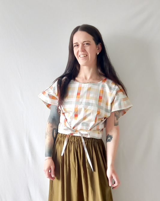 Charlie top in Pastel gingham