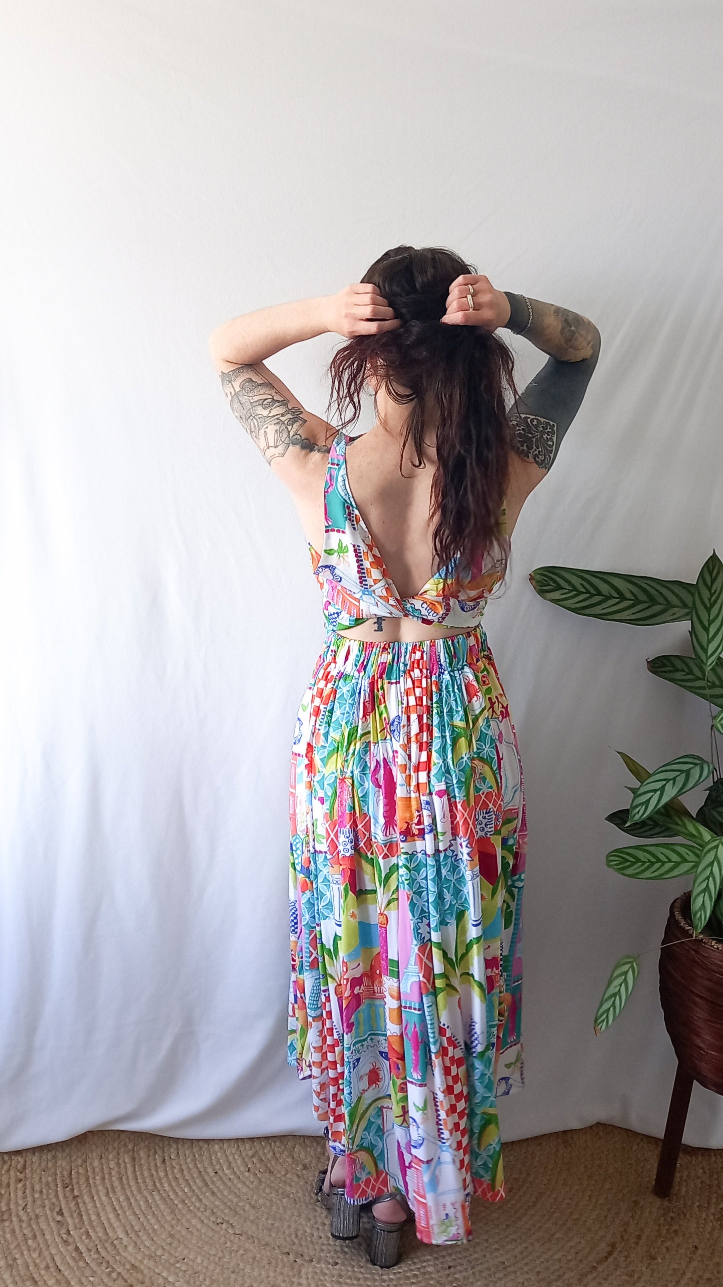 Tropical rental dress set - size M